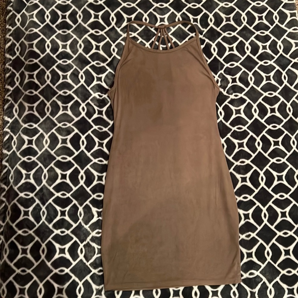 Faux suede dress